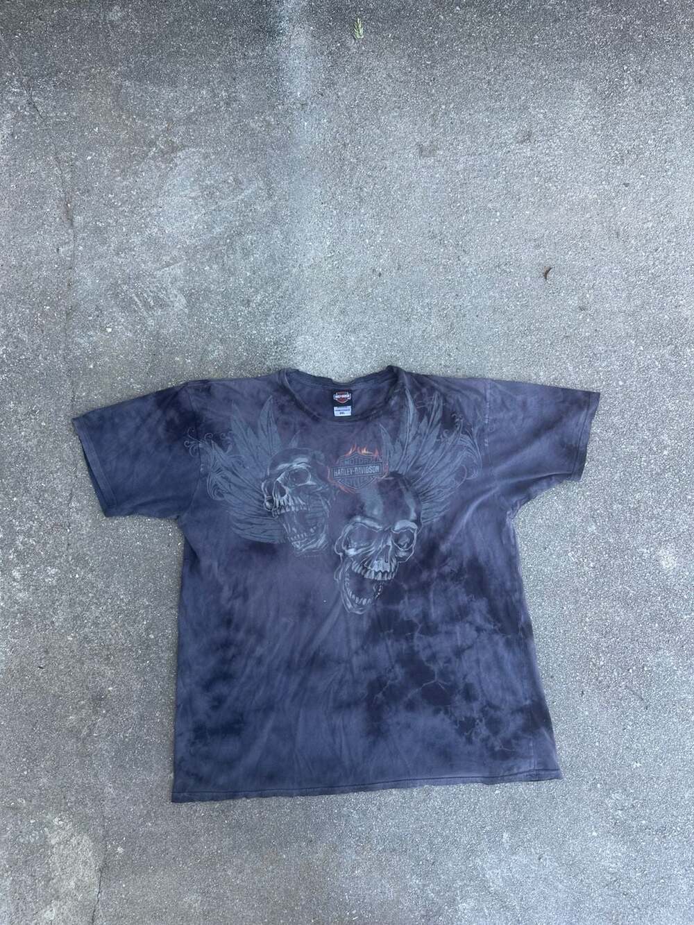 Harley-Davidson Uke's Kenosha WI Screaming Skulls Tie Dye T-Shirt Size 2XL